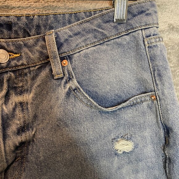 Wild Fable Women 90s Baggy Grunge Distressed High Rise Bermuda Denim Shorts 12 - Picture 5 of 14